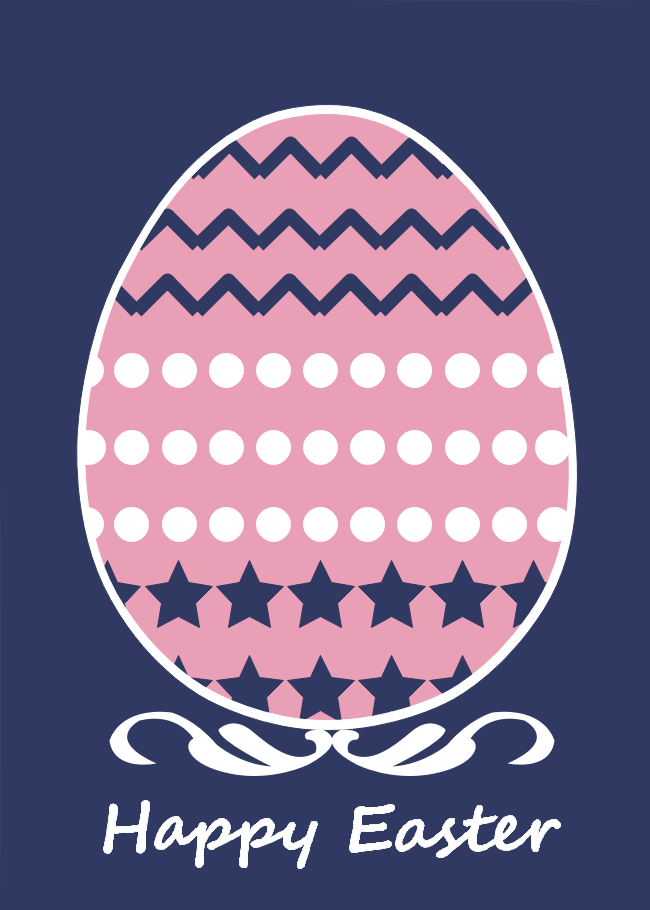 Pink Egg Easter Day Card