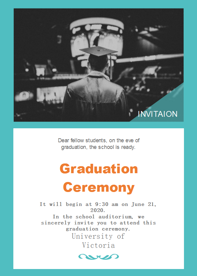 School Graduation Ceremony Invitation