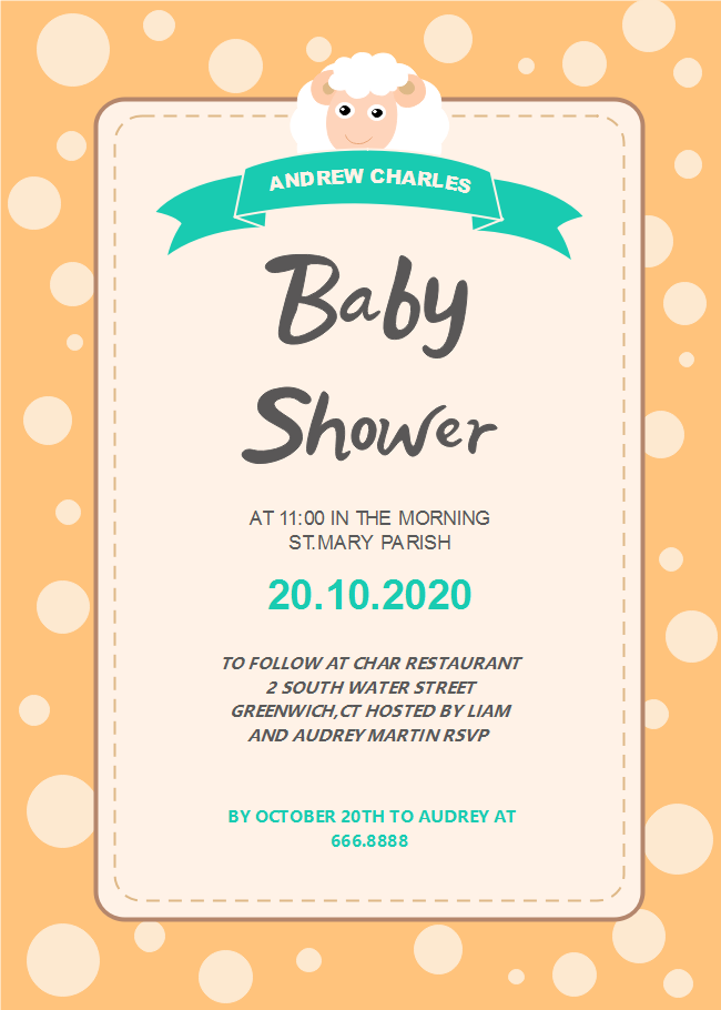 Sheep Baby Shower Invitation Card