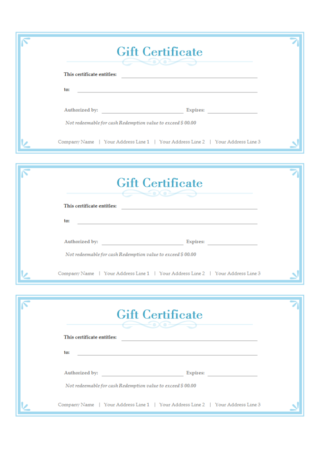 Simple Gift Certificate Free Simple Gift Certificate Templates