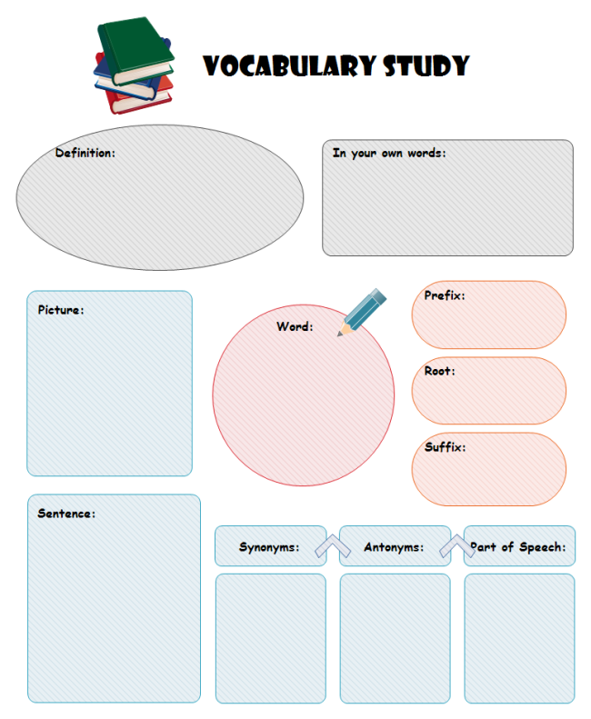 Free Vocabulary Study Graphic Organizer Templates