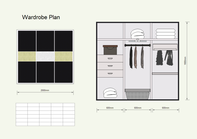 Wardrobe Plan | Free Wardrobe Plan Templates sample kitchen wiring diagram 