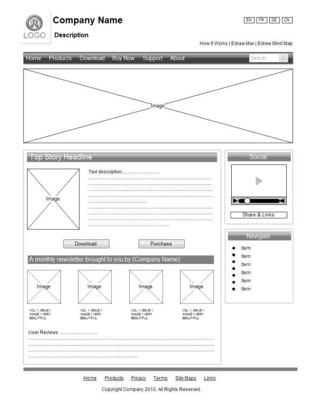Fresh Website Wireframe Examples for Web Design Edraw