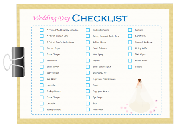 wedding day checklist free wedding day checklist templates