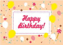 Balloons and Candies Birthday Card Template