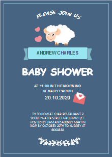Cute Sheep Baby Shower Invitation