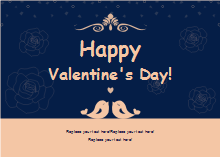 Dark Blue Valentine's Day Card