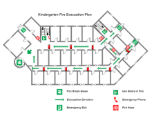 Exemple de plan d'évacuation d'incendie
 de l'hôpital